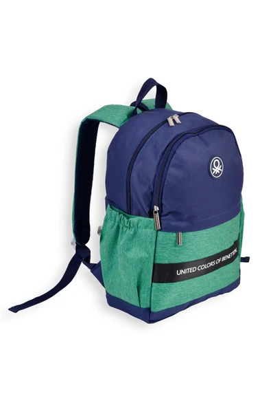 Benetton Lacivert - Yeşil Çocuk 41x29x15 cm Sırt Çantası OKUL ÇANTA - Resim 2