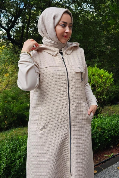 KADIN CEPLİ SALLANTI AKSESUARLI TESETTÜR YELEK - Resim 4