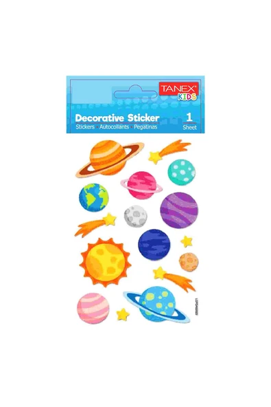 Tanex Kids Sticker Puffy Gezegen Serisi 16 Parça (25175) ürün görseli