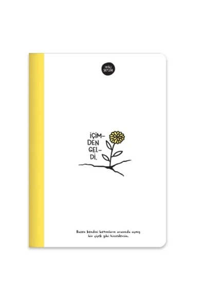 Keskin Color Hisli Şeyler Dikişli Içimden Geldi Karton Kapak 80 Sarı Yaprak A5 Çizgili Defter ürün görseli