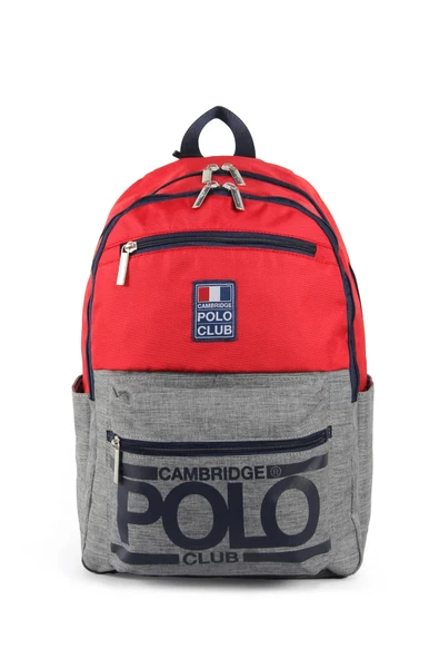 Cambridge Polo Club Street Style Dört Bölmeli Unisex Okul Sırt Çantası Kırmızı / CPO4016.003 ürün görseli
