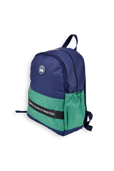 Benetton Lacivert - Yeşil Çocuk 41x29x15 cm Sırt Çantası OKUL ÇANTA - Resim 3