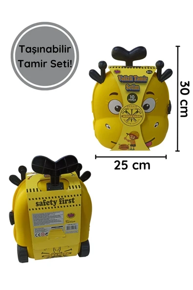 10 Parça Valizli Tamir Setim – Taşınabilir Oyuncak Tamir Seti - Resim 5