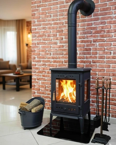 Reyo Stove Harput Üç Camlı Döküm Şömine Soba - Resim 2
