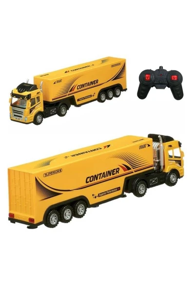 Kumandalı Oyuncak Büyük Boy Işıklı Pilli 4 Fonksiyonlu Dorseli Tır ürün görseli