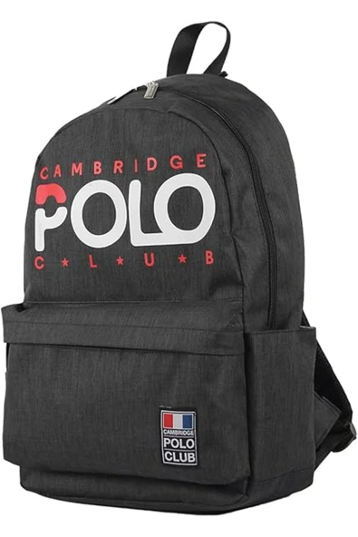 Cambridge Polo Club Normcore Matara Cepli Unisex Okul Sırt Çantası Siyah / CPC3027.0001 - Resim 2