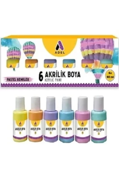 Adel AKRİLİK BOYA 60X6 PASTEL RENKLER ürün görseli