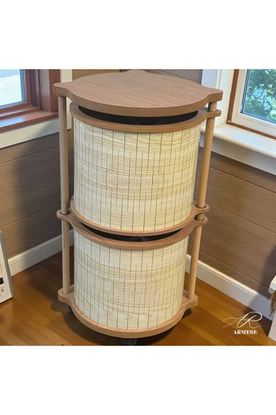 2 Katlı Ahşap Sebzelik Dayanıklı MDF, Patates Soğanlık Akça - Resim 2