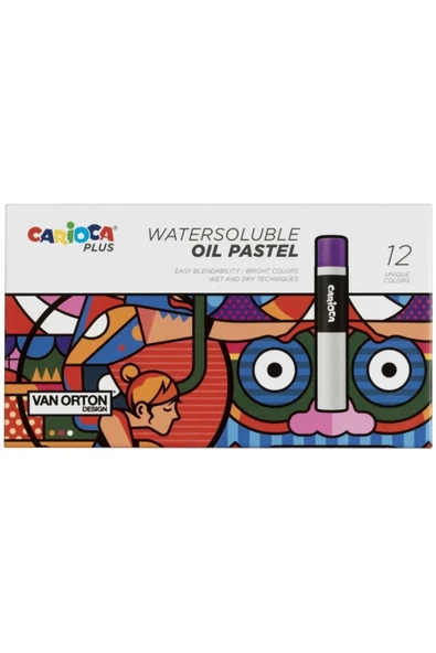 CARIOCA Plus Watersoluble Yağlı Pastel 12'li (SUDA ÇÖZÜNÜR) ürün görseli