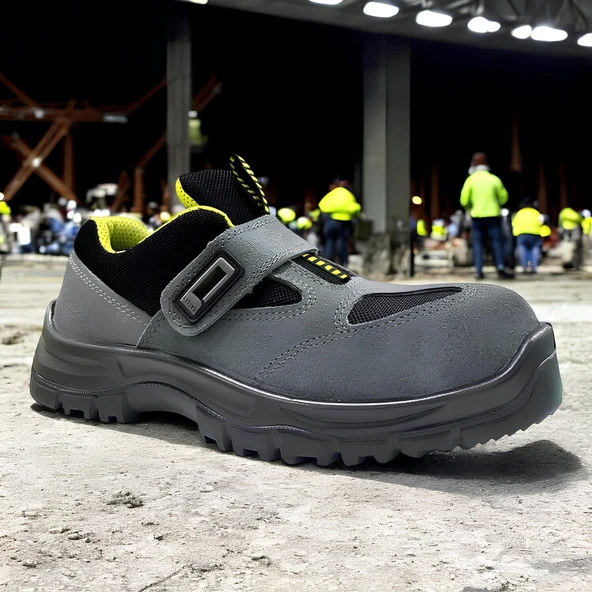 Cırtlı Çelik Demir Burunlu 40 Numara Çelik Ara Tabanlı Süet Güvenlik İnşaatçı Ayakkabı İş Ayakkabısı - Resim 4