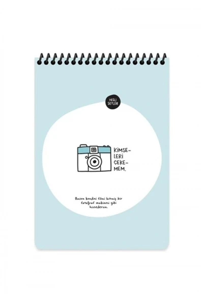 KESKİN COLOR Hisli Şeyler Bloknot 80 Yp "Kimseleri Çekemem" - Çizgili Üstten sipiralli- A5 / C8 ürün görseli