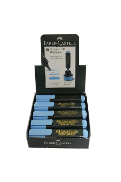 Faber Castell Fosforlu Kalem 10'lu Kutu Mavi - Resim 2
