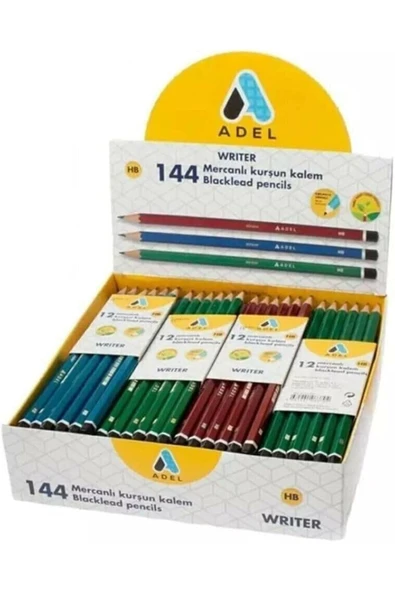 Adel Writer Mercanlı Kurşun Kalem 12 Li Kırmızı Hb Kolay Açılır Yeni Üretim - Resim 2