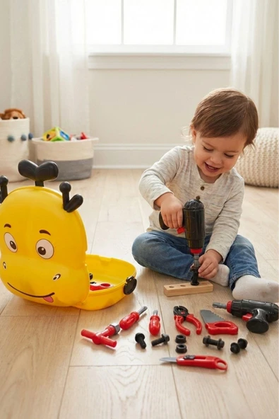 10 Parça Valizli Tamir Setim – Taşınabilir Oyuncak Tamir Seti - Resim 4