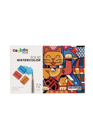 CARIOCA Plus Tablet Sulu Boya 12li (FIRÇALI) Profesyonel - Resim 3