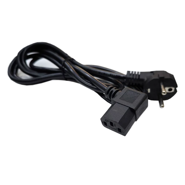 AC 90 derece L power kablo 3x0.75 L tipi 90° PC Monitör power kablosu 2m - Resim 2