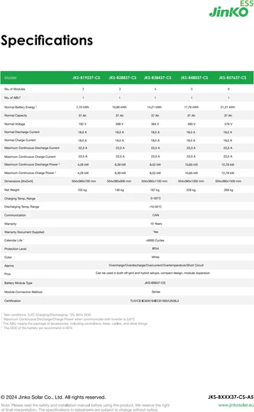 Jinko 3,5 kWh LFP Batarya - HV - Resim 5