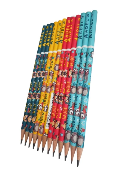 Adel Cat&dogs 2b Kurşun Kalem 12 Adet - Resim 2