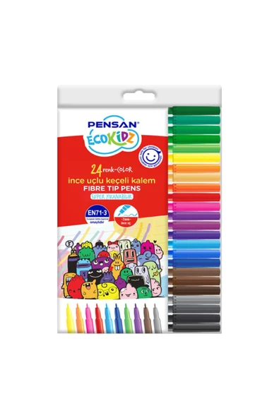 Pensan Kidz Keçeli Kalem İnce Uçlu 24 Renk 5000 ürün görseli