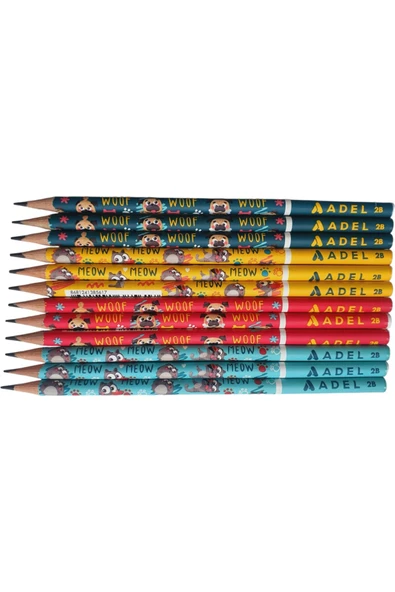 Adel Cat&dogs 2b Kurşun Kalem 12 Adet - Resim 3