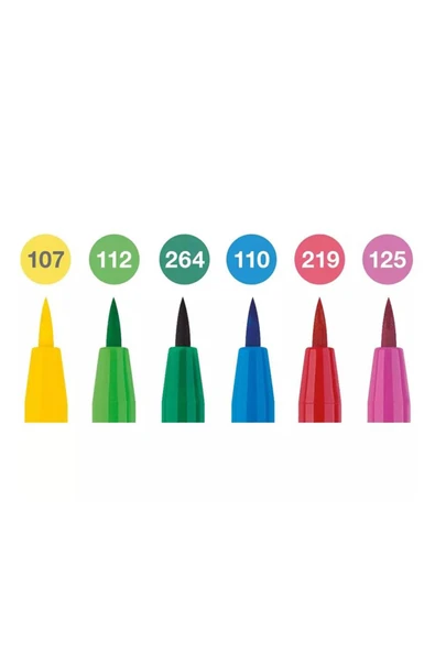 Faber Castell Faber Pıtt Artist Pen Fırça Uçlu Çizim Kalemi 6 Lı Bahar 1671770 - Resim 2