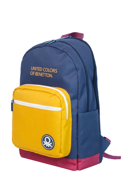 United Colors of Benetton . Tricolor Çift Bölme Erkek Çocuk Sırt Çantası - Resim 2