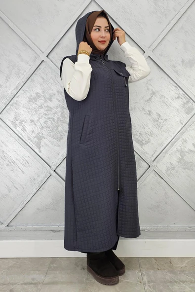 KADIN CEPLİ SALLANTI AKSESUARLI TESETTÜR YELEK ürün görseli