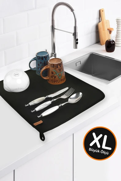 Basic Bulasik Kurutma Mati 46x55 cm Siyah ürün görseli 1