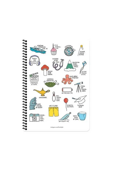 Hisli Şeyler Keskin Color A4 80 Yp. Gözüm Yükseklerde Kareli Spiralli Stickerli Defter 500518-99 - Resim 2