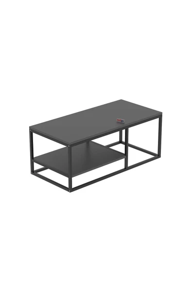 Bofigo Metal Orta Sehpa 2 Raflı Orta Sehpa Dekoratif Sehpa Nisa Antrasit - Resim 2