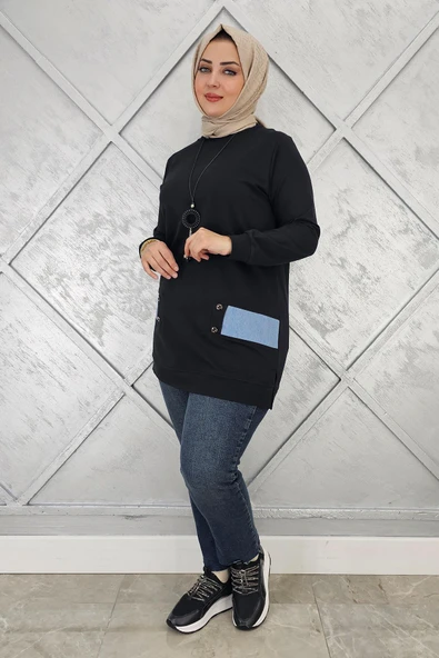 KADIN KOMBİN DETAYLI TESETTÜR TUNİK - Resim 6