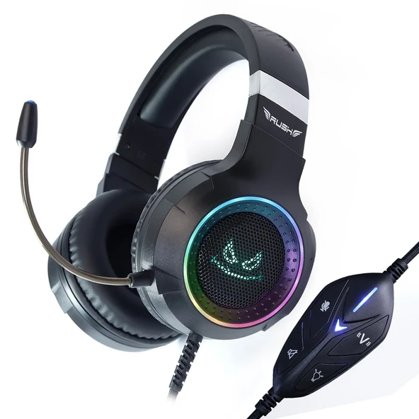 Rush Ace Rhx55 7.1 Surround Titreşimli Rgb Modlu Mikrofonlu Oyuncu Gaming Kulaklık - Resim 7