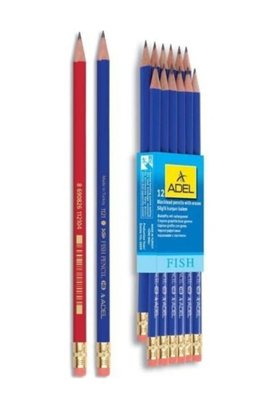 Adel Fish Pencil Silgili Kurşun Kalem 12'li - Resim 2