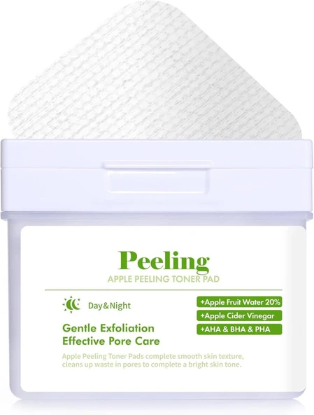 Dermal Elma Özlü Gözenek Temizleyici Aydınlatıcı Peeling Tonik Toner Pedi 80 adet ürün görseli