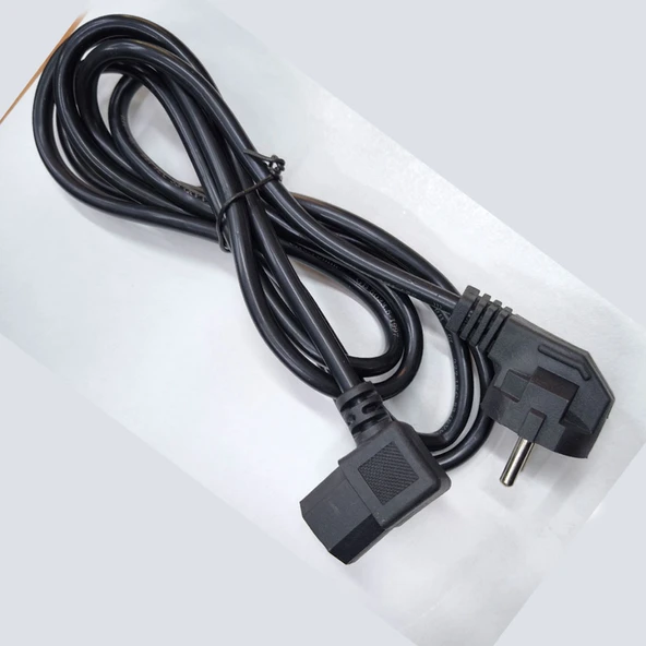 AC 90 derece L power kablo 3x0.75 L tipi 90° PC Monitör power kablosu 2m - Resim 4