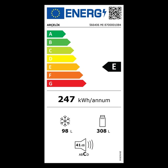 Arçelik 566406 MI Gümüş Gri No Frost Buzdolabı - Resim 10