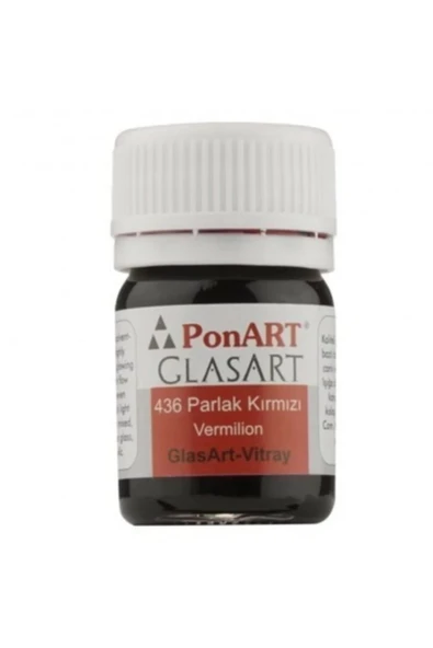 Ponart Glass Art 20 Ml Parlak Kırmızı Cam Boyası - 436 ürün görseli