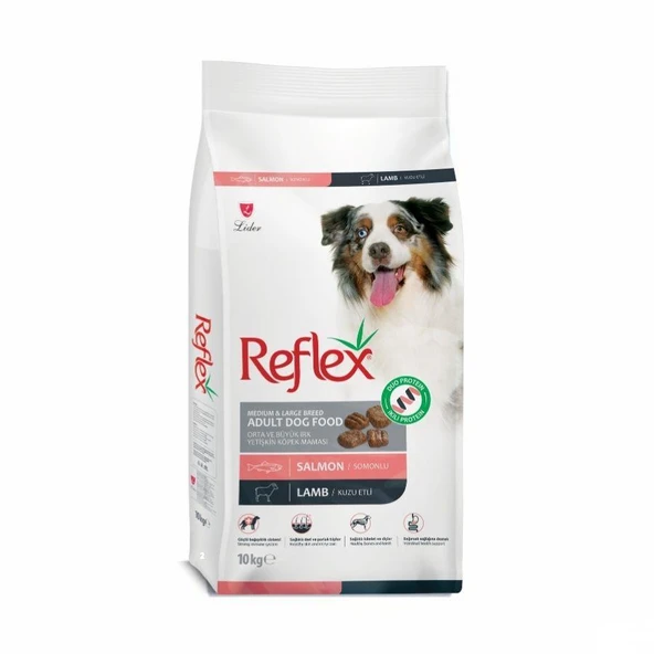 Reflex Duo Protein Somonlu ve Kuzulu Orta ve Büyük Irk Yetişkin Köpek Maması 10 kg ürün görseli 1
