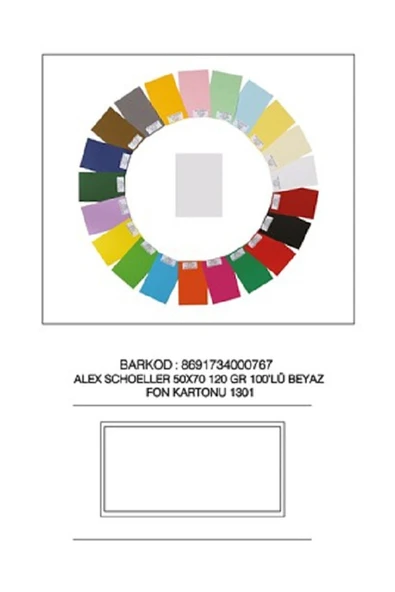 Alex Kolej Fon Kartonu 1301/cc Beyaz (50*70 Cm) 100'lü 120 Gram ürün görseli