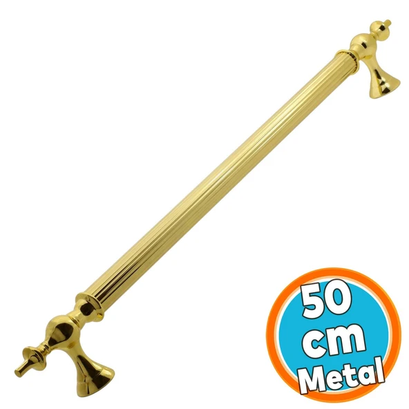 Sürgülü Kapı Çekme Kolu Tutma Kulpu Kulbu Çelik Dış Kapı Tutamağı Kol Gol Altın 50 Cm ürün görseli 1