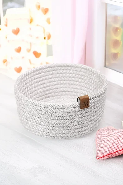 LEBRON Dekoratif Çok Amaçlı Bej 3'lü Sepet Seti - Resim 3