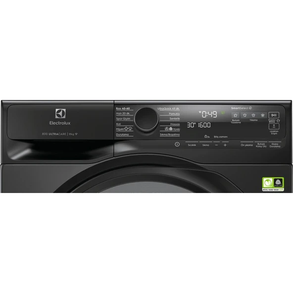 Electrolux EW8FG5602CDT 800 Serisi Ultracare 11 kg 1600 Devir Wi-Fi Koyu Gri Çamaşır Makinesi - Resim 3