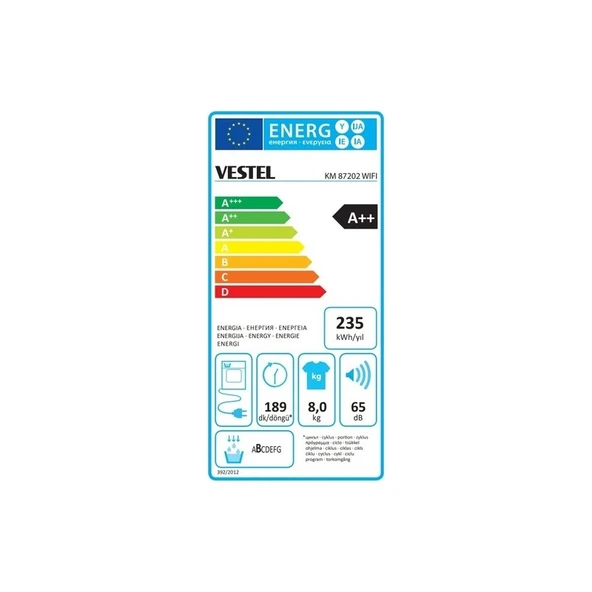 Vestel KM 87202 WIFI 8 kg Kurutma Makinesi - Resim 2