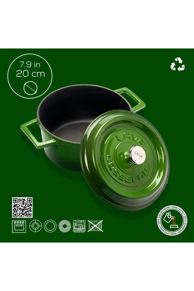 Döküm Yuvarlak Tencere. Trendy Çap(Ø)20cm. - Resim 4