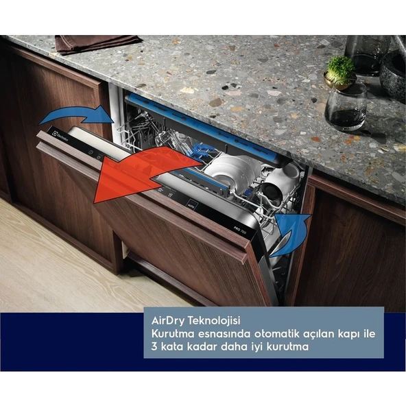 Electrolux ESC87300SX Airdry 9 Programlı Inox Bulaşık Makinesi - Resim 4