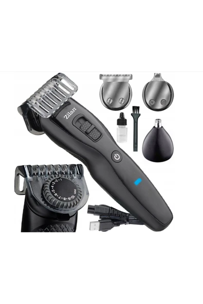 Zln8719 | Saç Sakal Vücut Tıraş Makinesi | Ayarlanabilir Başlık | Burun Ve Kulak Tüy Alma - Resim 5