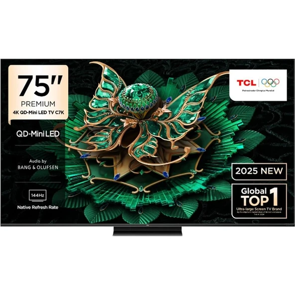 TCL 75C7K 75'' 190 Ekran Uydu Alıcılı 4K Ultra HD MiniLED Google TV ürün görseli 1
