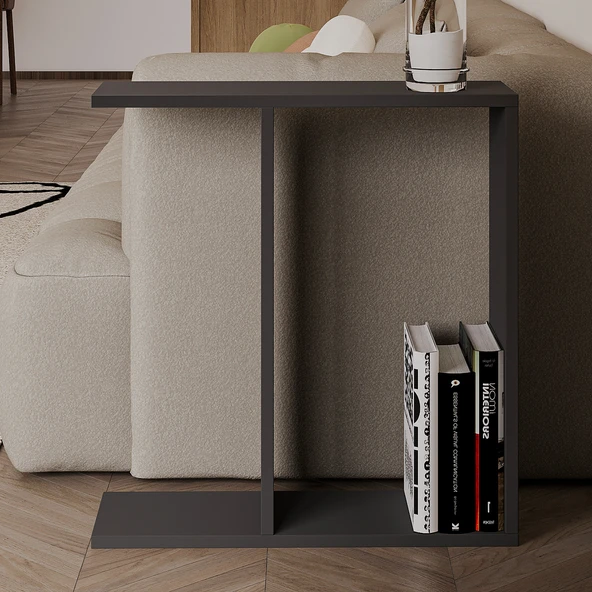 Lotus Modern Yan Sehpa – Kitaplıklı ve Dekoratif Tasarım - Resim 2