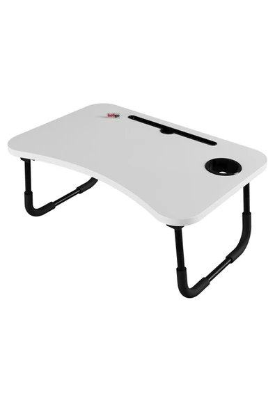 Bofigo Portatif Katlanır Laptop Sehpası Tablet Telefon Tutuculu Laptop Sehpası Beyaz - Resim 8