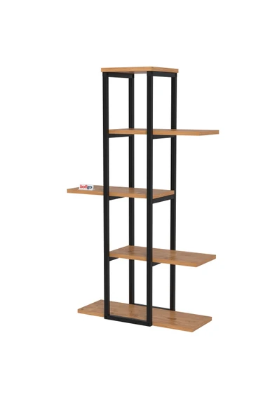 Bofigo 5 Raflı Çiçeklik Rafı Saksılık Standı Dekoratif Aksesuar Rafı Saksılık Papatya Çam - Resim 5